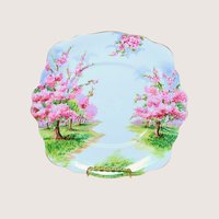 Vintage Royal Albert Blossom Time Cake Plate & Dish Set