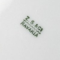 Antique ZS and Co Bavaria Porcelain Handled Tray