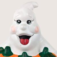 Vintage Ceramic Ghost Boo Pumpkin Light Figurine