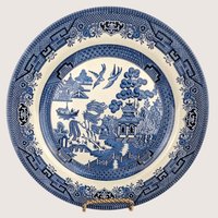 Vintage Churchill Classic Blue Willow 3 Piece Tableware Set