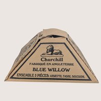 Vintage Churchill Classic Blue Willow 3 Piece Tableware Set