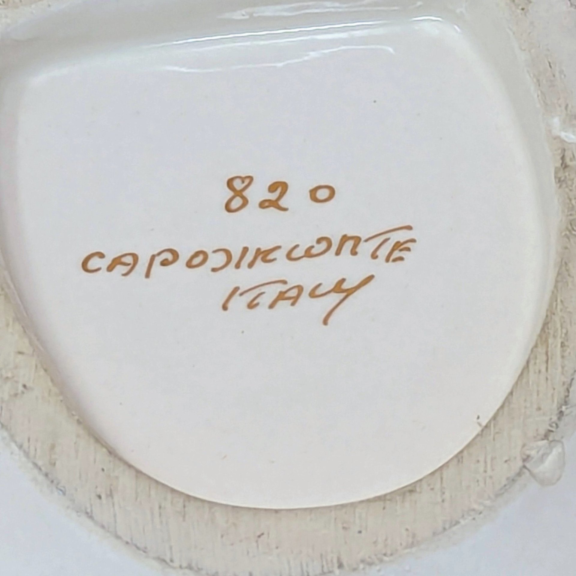 Vintage Capodimonte Cherub Relief Porcelain Trinket Dish