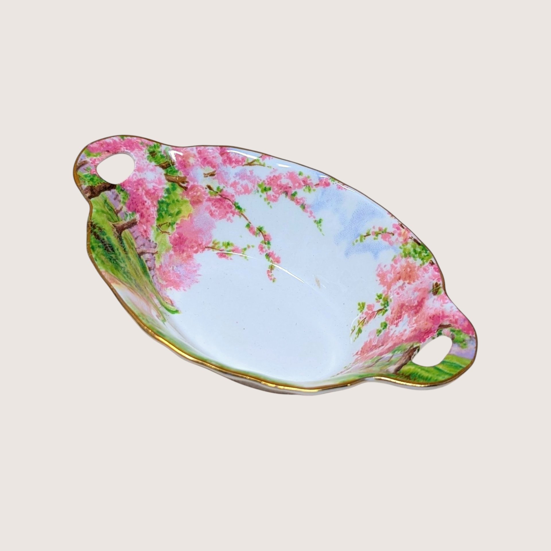 Vintage Royal Albert Blossom Time Cake Plate & Dish Set