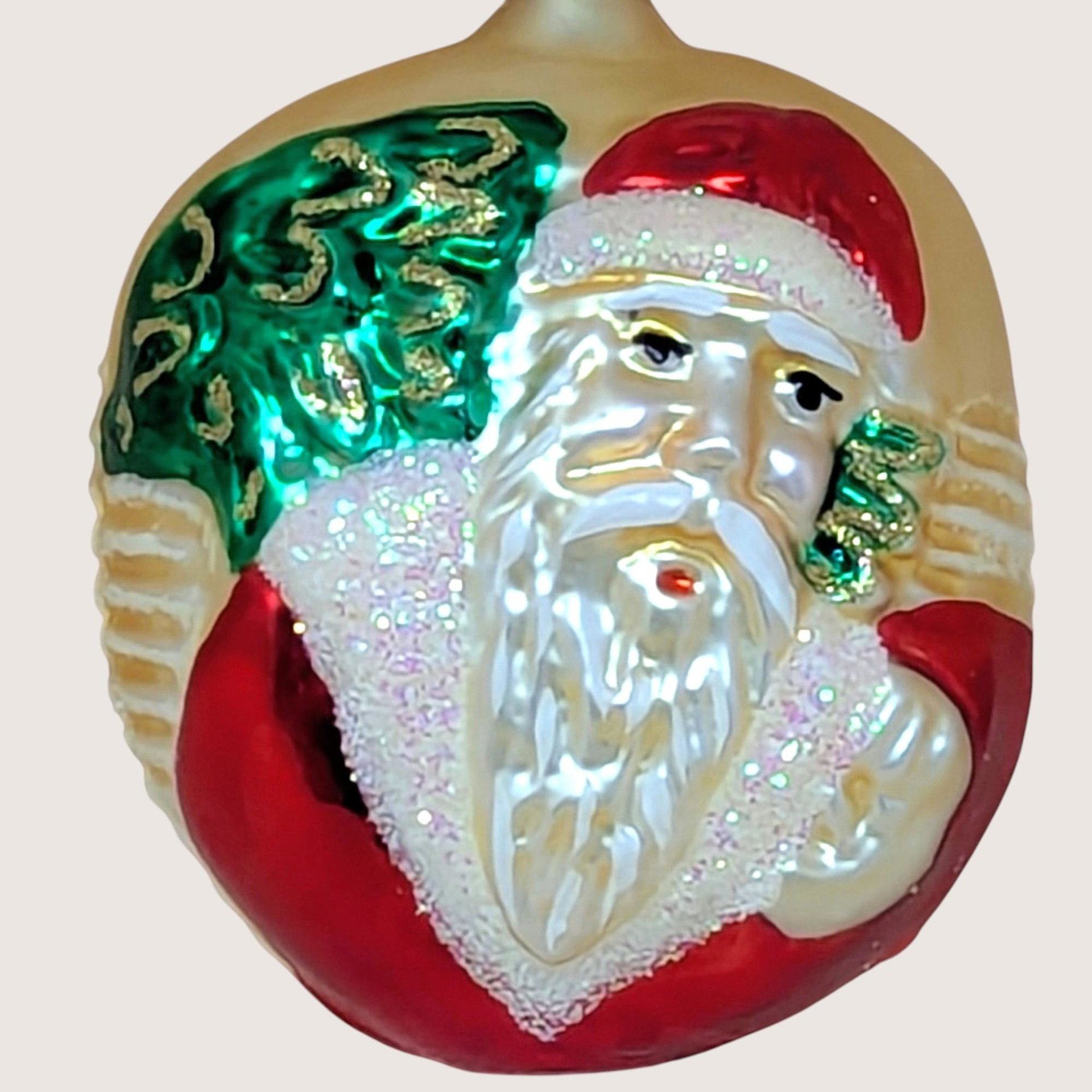 Vintage Inge-Glas Santa Blown Glass Christmas Ornament