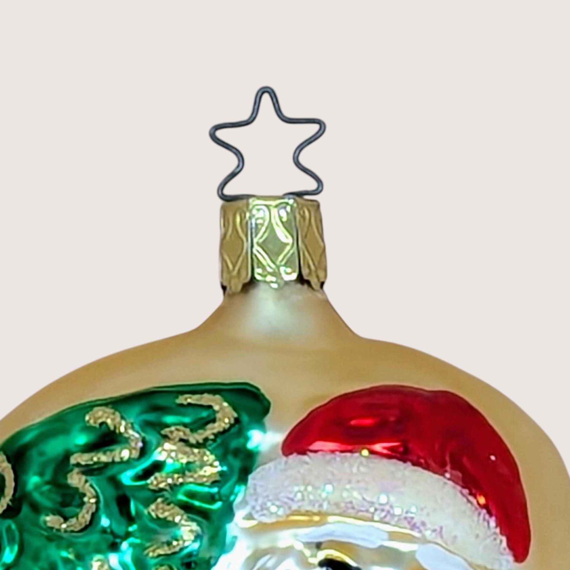Vintage Inge-Glas Santa Blown Glass Christmas Ornament