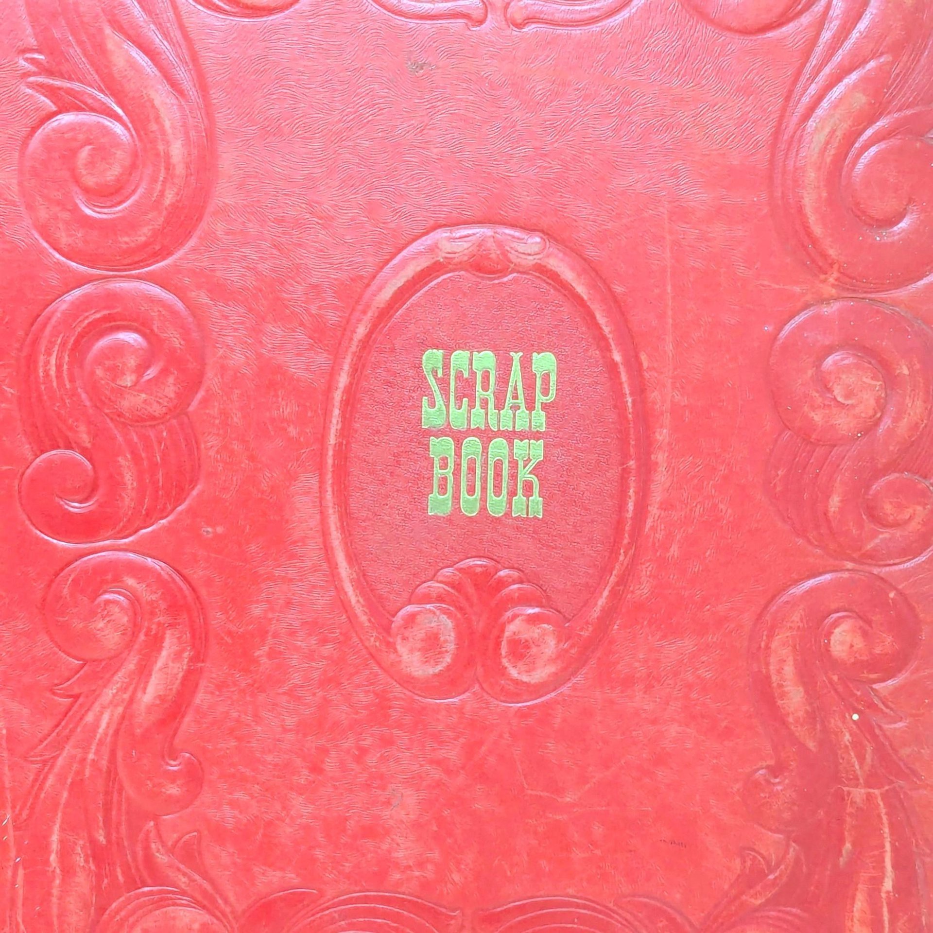 Vintage Red Embossed Leather Large Scrapbook with Memories
