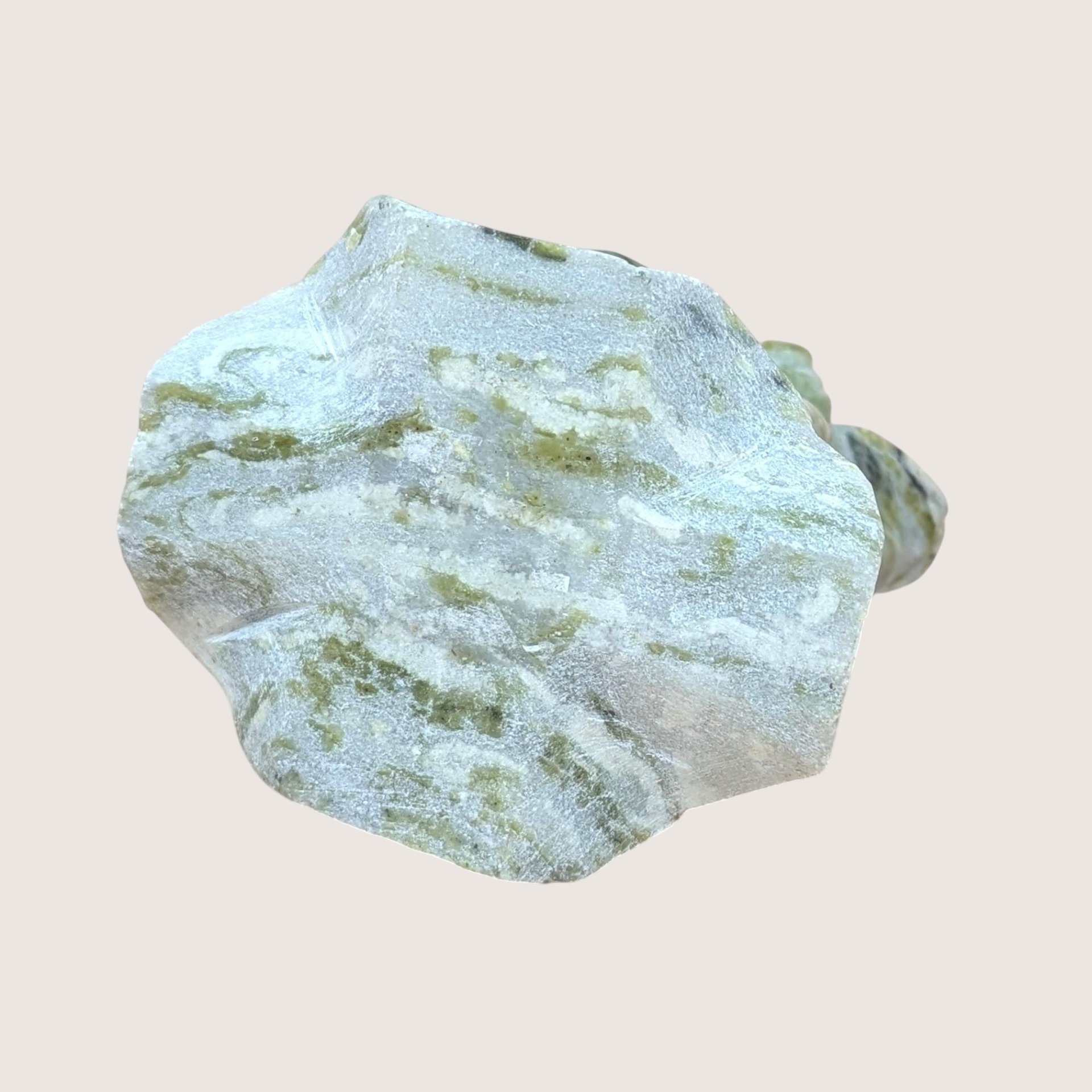 Mid Century Hand Carved Green Stone Frog Sculpture