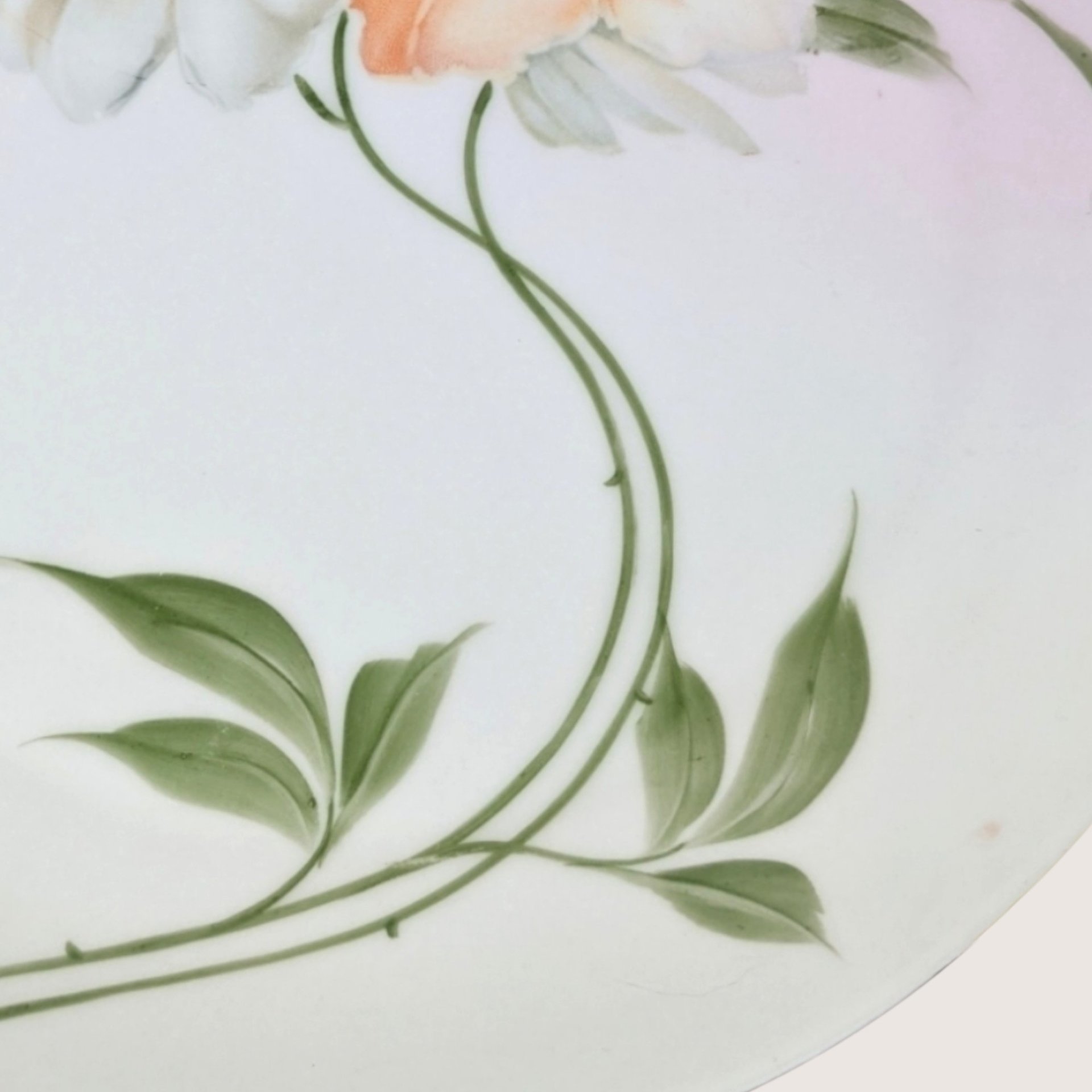 Antique ZS and Co Bavaria Porcelain Handled Tray