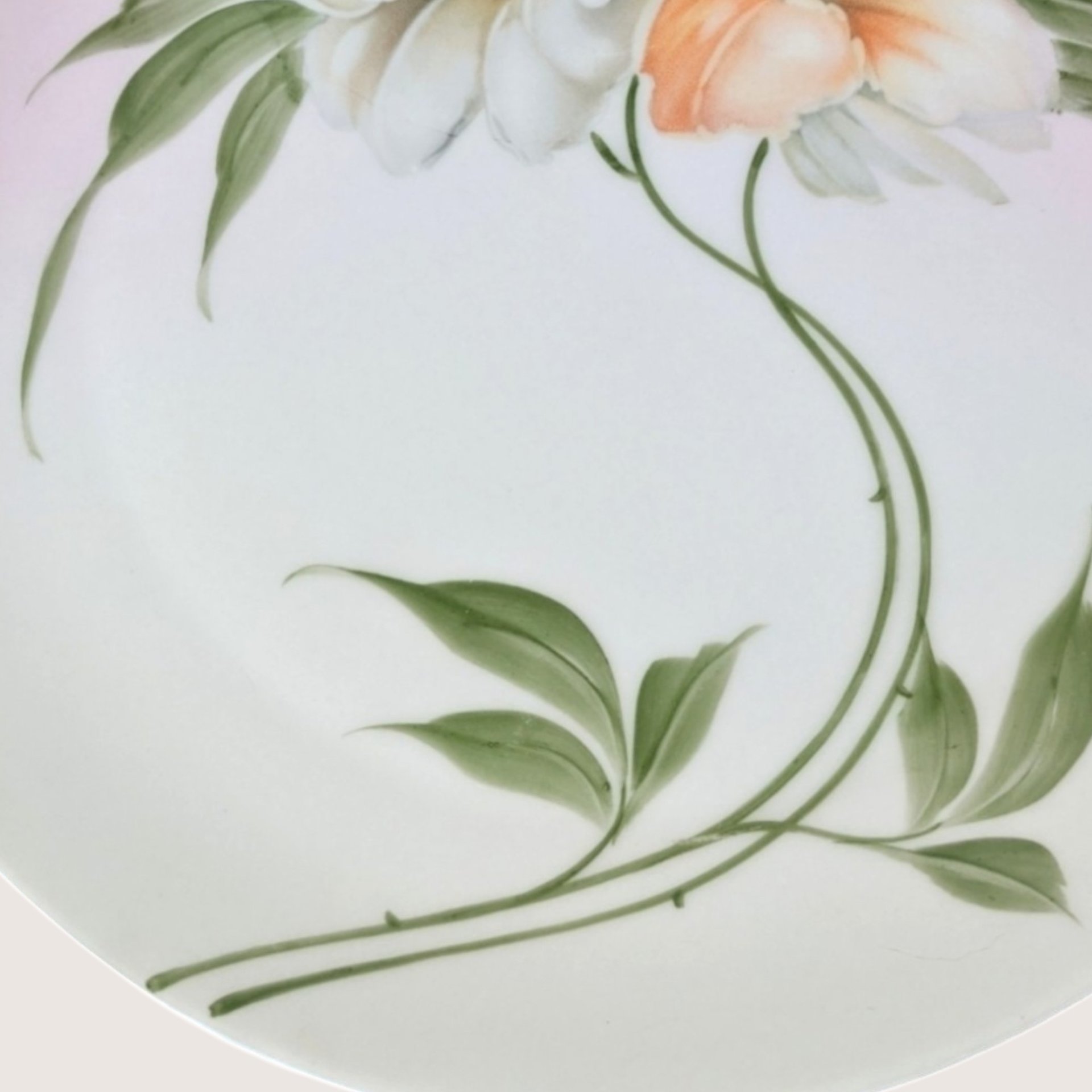 Antique ZS and Co Bavaria Porcelain Handled Tray