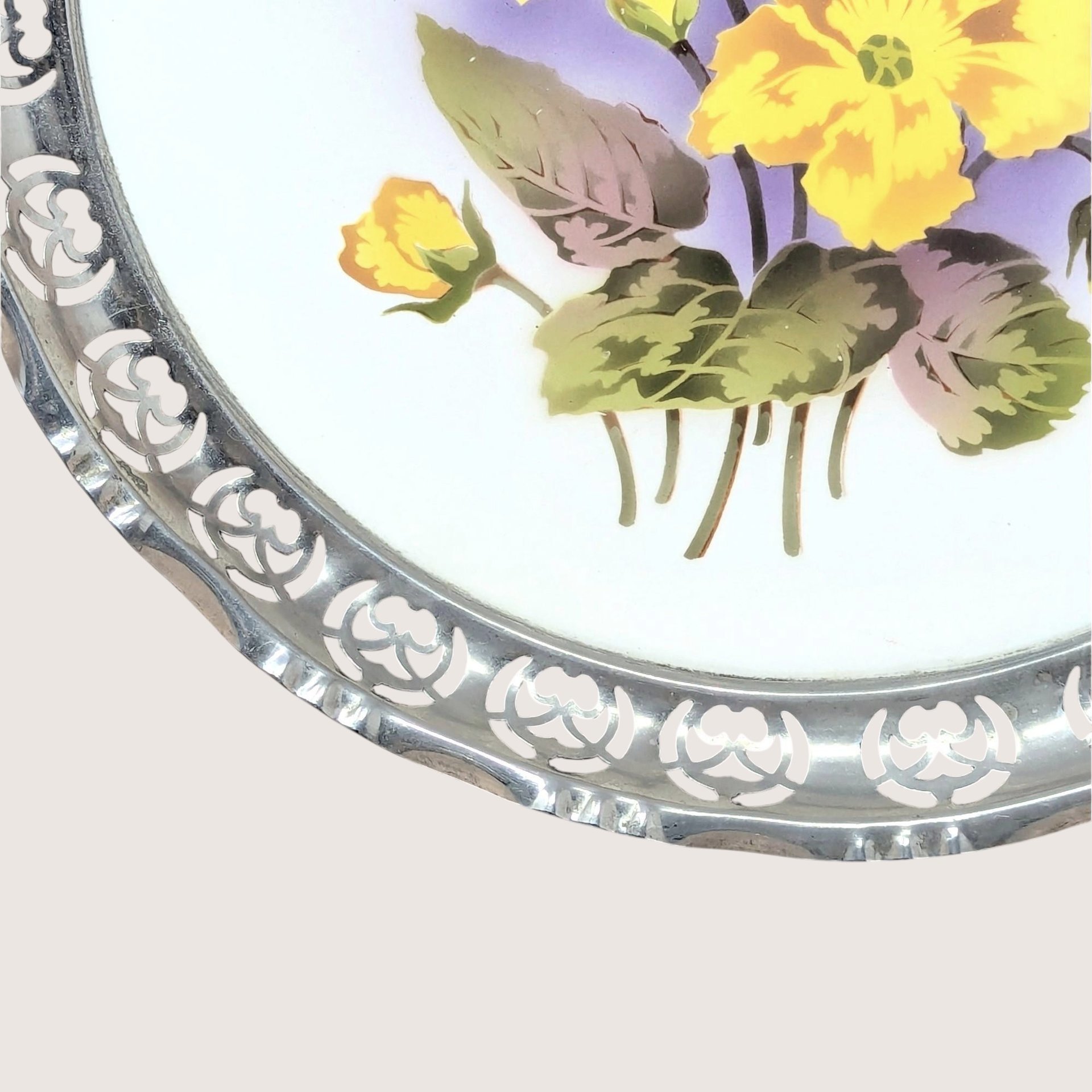 Antique BMF Germany Floral Porcelain Serving Tray