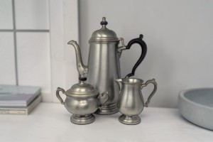 Vintage Oneida Heirloom Pewter Mid-Century Coffee Service