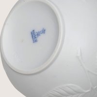 1980s Kaiser Embossed Rose Floral White Porcelain Bisque Vase