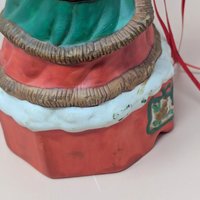 1990s "Merry Old Soul" Santa Music Box – Ceramic Father Christmas with Cat