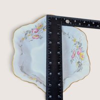 1930s German Pink Yellow Floral Porcelain Serving Bowl 