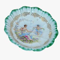1900s Dresden China Scalloped Bowl 