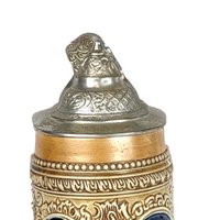 Vintage Ceramarte Brazil Lidded Ceramic Stein, Tavern Scene, 10 Inches - Collectible