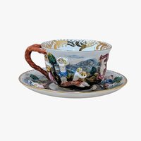 Mid-Century Capodimonte Artistic Cup & Saucer 