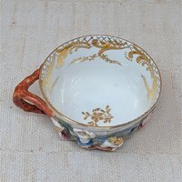 Mid-Century Capodimonte Artistic Cup & Saucer – Italian Relief Porcelain
