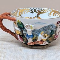 Mid-Century Capodimonte Artistic Cup & Saucer 