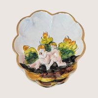 Mid-Century Capodimonte Relief Trinket Dish