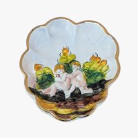 Mid-Century Capodimonte Relief Trinket Dish