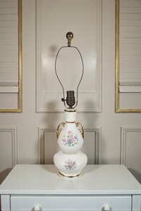 Large Vintage Floral Ceramic Lamp