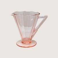 1930s Cambridge Pink Glass Decagon Cream and Sugar Set 