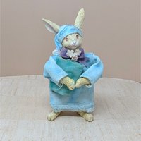 Vintage Silvestri Bedtime Bunny Pair – Spring Fabric-Mache Figures