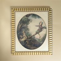 1940s Nicolas Lancret Framed Prints – Vintage Seesaw & Dropping Hankie Set 12x14