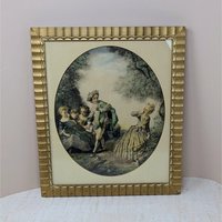 1940s Nicolas Lancret Framed Seesaw & Dropping Hankie Prints