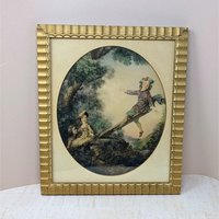1940s Nicolas Lancret Framed Seesaw & Dropping Hankie Prints