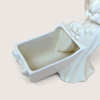 1950s Haeger Ceramic White Woman And Cradle Planter