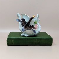 1950s Thames Japan Duck Watering Can – Vintage Hand-Painted Ceramic Figural Vase