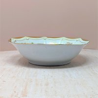 Antique P.K. Silesia Floral Porcelain Bowl – Edwardian Romantic Serene Centerpiece