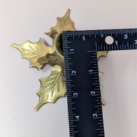 Vintage Solid Brass Maple Leaf Chambersticks
