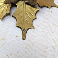 Vintage Solid Brass Maple Leaf Chambersticks