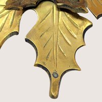 Vintage Solid Brass Maple Leaf Chambersticks