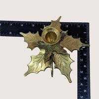 Vintage Solid Brass Maple Leaf Chambersticks