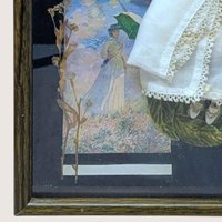 1980s Handmade Mixed Media Perfume Shadow Box Collage