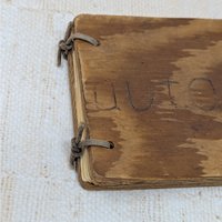 1948 Hand-Carved Wooden Autograph Book – Vintage High School Ephemera