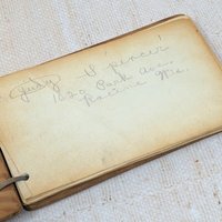 1948 Hand-Carved Wooden Autograph Book – Vintage High School Ephemera