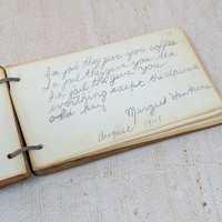1948 Hand-Carved Wooden Autograph Book – Vintage High School Ephemera