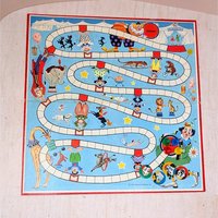 1960s Whitman Up and Down Game – Vintage Clown Board Game Ephemera