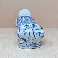 Vintage Chinese Porcelain Opium Pillow – Blue and White Figural Headrest