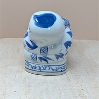 Vintage Chinese Porcelain Opium Pillow – Blue and White Figural Headrest