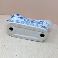 Vintage Chinese Porcelain Opium Pillow – Blue and White Figural Headrest