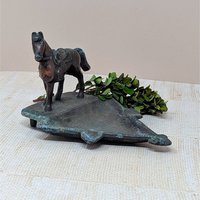 1930 John Wright Horse Cast Metal Ashtray