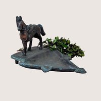 1930 John Wright Horse Cast Metal Ashtray