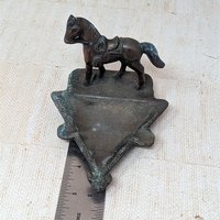 1930 John Wright Horse Ashtray – Vintage Cast Metal Saddled Horse Western Americana
