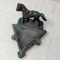 1930 John Wright Horse Cast Metal Ashtray